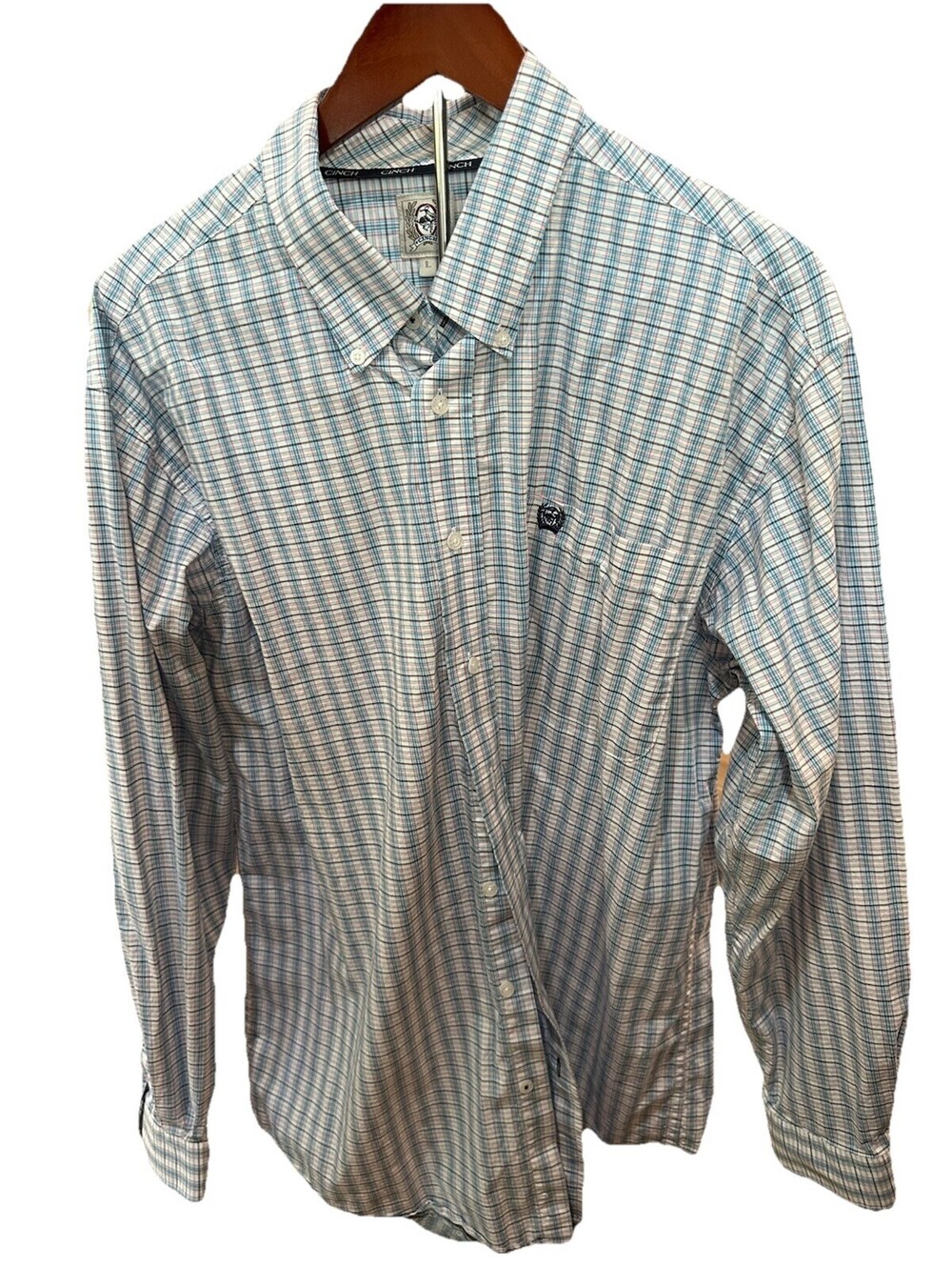 Cinch Button Up Shirt Mens Large Plaid Western Long Sleeve Cowboy Workwear